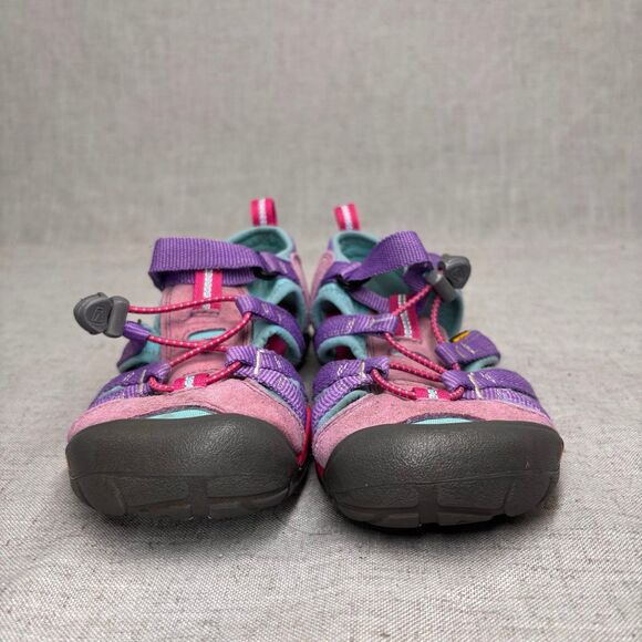Keen Seacamp Sandals Purple Pink Leather Slip On Water Sandals Kids Size 3 - Picture 3 of 10